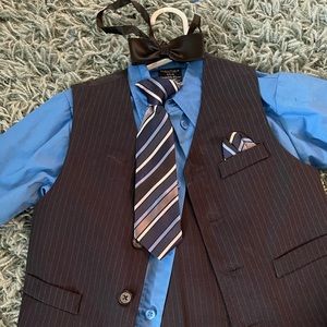 boys Nautica dress pants, shirt, vest ties